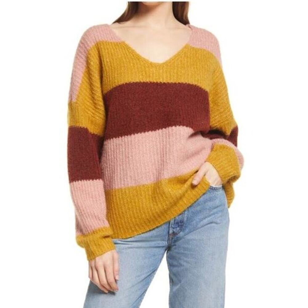 Vero Moda Colorful V-Neck Knit Sweater Size S